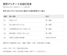 感想アンケート5問の設問と選択肢を組み立てます イメージ1
