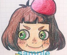 貴方のSNS用のアイコンを色鉛筆で描きます イメージ1