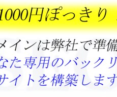 1000円であなた用のドメインからリンクします 弊社独自選定の中古ドメインであなた専用の被サイトを作成