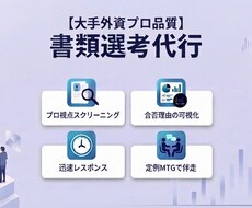 大手外資メーカー出身の採用担当が書類選考代行します イメージ1