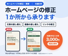 先着5件・ホームページを1か所から直します イメージ1