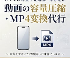 動画の変換データ軽量化（スマホ、タブレット）します 動画の容量不足を解消！スマホで見られるMP4へ軽量化。