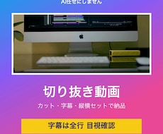 切り抜き動画を字幕つき縦横セットで納品します イメージ1