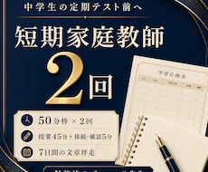 指導歴25年のプロが定期テスト前に2回教えます 50分枠×2回＋7日間の文章伴走で学習を整えます