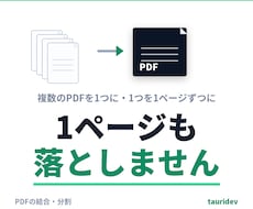 PDFの結合・分割をページ抜けなく行います イメージ1