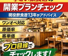 小さい飲食店・カフェのメニュー添削します イメージ1
