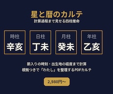 計算過程まで見せる四柱推命命式カルテを作りますます イメージ1