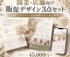開業・店舗向け販促デザイン3点セットを制作します イメージ1