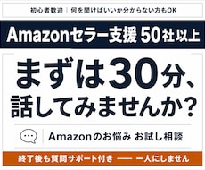 初回限定！Amazonのプロがご相談にお答えします お試し30分で悩みの正体を特定｜広告以外もOK