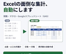 Excelの面倒な集計を関数・マクロで自動化します イメージ1