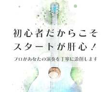 初心者歓迎！あなたの演奏動画を丁寧に添削します 初心者だからこそスタートが肝心！楽しく長く続けていきましょう