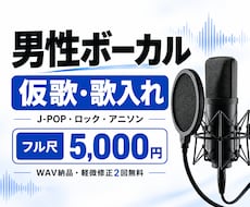 仮歌・歌入れ用の男性ボーカルを高音質で録音します イメージ1