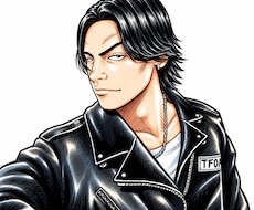 最強にカッコいい不良系アイコン似顔絵描きます 人気不良漫画の主役級ビジュアルで迫力と威圧感を再現します！
