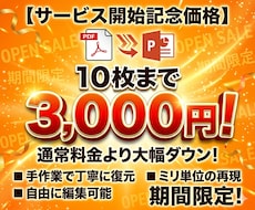 PDFを編集可能なパワポへ！資料を手作業で整えます データ紛失や引き継ぎ不足のPDFをそのまま使えるパワポに再現
