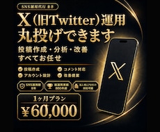 1ヶ月X(Twitter)チームで運用代行します X(旧Twitter)専属SNSマーケのチームが戦略的対応！