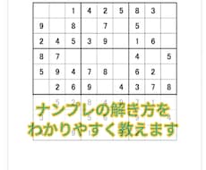 ナンプレのわかりやすい解き方を教えます イメージ1