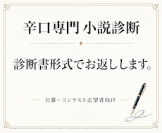 辛口専門　小説を構造から分析・診断します イメージ1