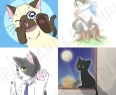 お宅の猫さんをかわいいキャラクターにします イメージ1