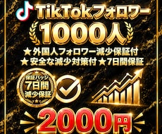 お得！TikTokフォロワー1,000人増加します イメージ1