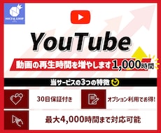 お得に収益化！あなたの動画の再生時間を増やします 【収益化報告実績あり】減少保証も充実/最大4000時間