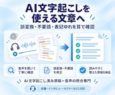 AI文字起こし済み原稿を音声と照合・修正します イメージ1