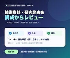 技術資料・研究発表を構成からレビューします 主張と根拠が伝わる資料へ整理します