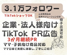 企業法人様TikTokで継続PR毎月2本投稿します イメージ1