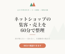 ネットショップの集客・売上を60分で整理します イメージ1