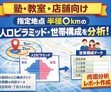 商圏内丁名リスト250mメッシュ詳細人口分析します イメージ1