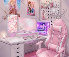 かわいいゲーム部屋の配信背景を制作します VTuber・配信者向けの理想のお部屋を丁寧に描きます