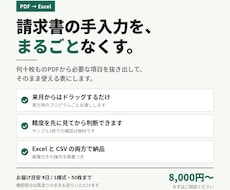 PDFからデータを抜き出しExcelにします イメージ1