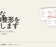 Excelの面倒なデータ整形を代行します 手作業で何時間もかかる整理作業を、最短数時間でお返しします