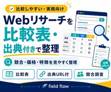 Webリサーチを比較表・出典付きでまとめます 競合・価格・特徴を見やすく整理します