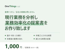 現行業務を分析し、業務効率化の提案書を作ります 専門知識不要。要件定義のプロに全てお任せください