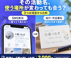 活動名の候補を使う場面から詳しく比較します SNS・紹介・作品署名で比較／画数・運勢の鑑定なし