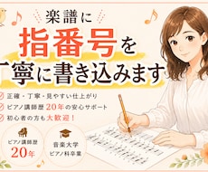 ピアノ楽譜に弾きやすい指番号を書きます イメージ1