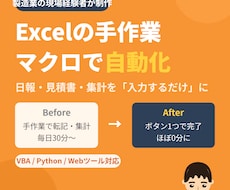 Excelの手作業をマクロで自動化します イメージ1