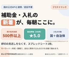 補助金・入札情報の自動収集ツールを開発いたします 毎朝スプレッドシートに新着だけ。締切の見逃しをなくす