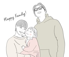 家族や友達のプレゼントに✨シンプルな似顔絵描きます おしゃれに飾れる♪結婚式・還暦祝い・誕生日ギフトに｜大人数◎