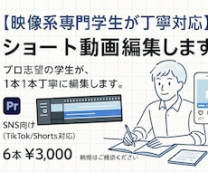 映像系専門学生が丁寧対応！ショート動画編集します プロを目指す学生が、真心こめて編集します。