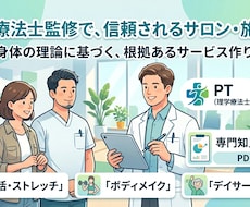 理学療法士が身体の理論で貴店を監修し信頼を築きます 運動学・生理学の理論で裏付け。根拠ある接客で競合と差別化。