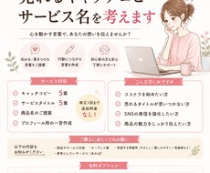 売れるキャッチコピー・サービス名を5案ご提案します イメージ1
