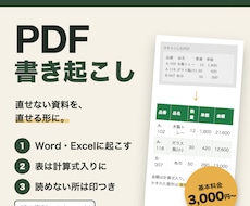 PDFや紙の資料をWord・Excelに起こします イメージ1