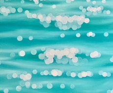静かな海を描く油絵　一点ものになります イメージ1