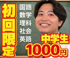 初回限定！中学生！5教科！オンライン家庭教師します 指導180名！中学1～3年生！国語！数学！理科！社会！英語！