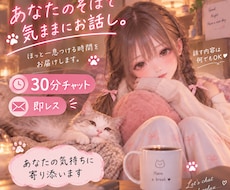 30分チャット☾⋆⁺✧のんびりお話し相手になります イメージ1