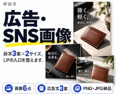 LPにつなぐ広告・SNS画像6点を制作します イメージ1