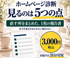 ホームページ診断｜5つの点から直す所をお伝えします イメージ1