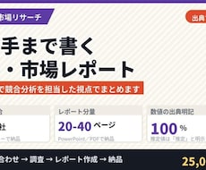 競合調査・市場リサーチのレポートを作ります イメージ1