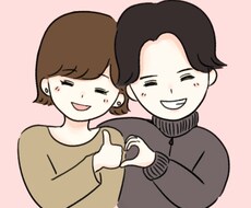 カップルアカウント向けゆるい似顔絵アイコン描きます イメージ1